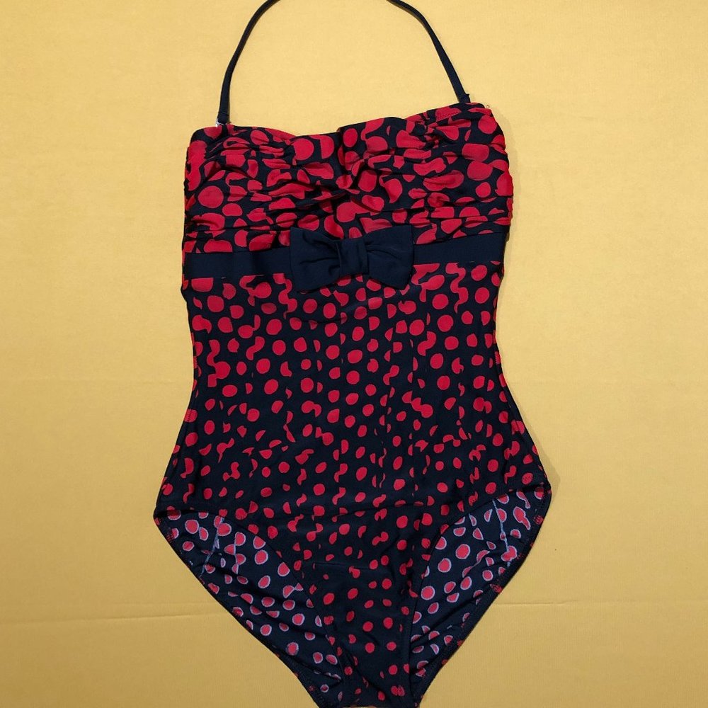 Diva by Rachel Pappo Red Polka Dot Halterneck One Piece Swimsuit